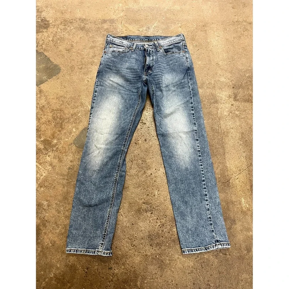 Levi's 541 Athletic Straight Jeans Mens 31x32 Blue Whiskering Denim Medium Wash‎